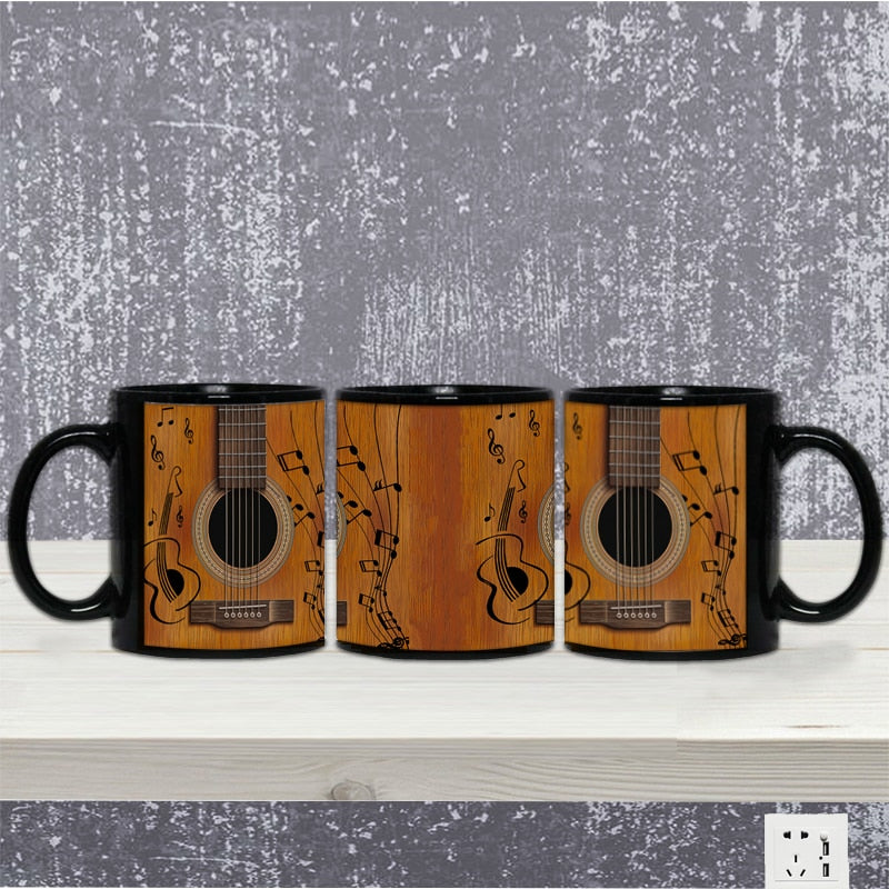 Black Guitar Coffee Mug