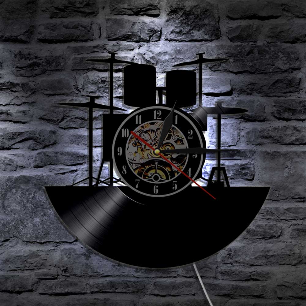 Drum Set Vinyl Wall Clock