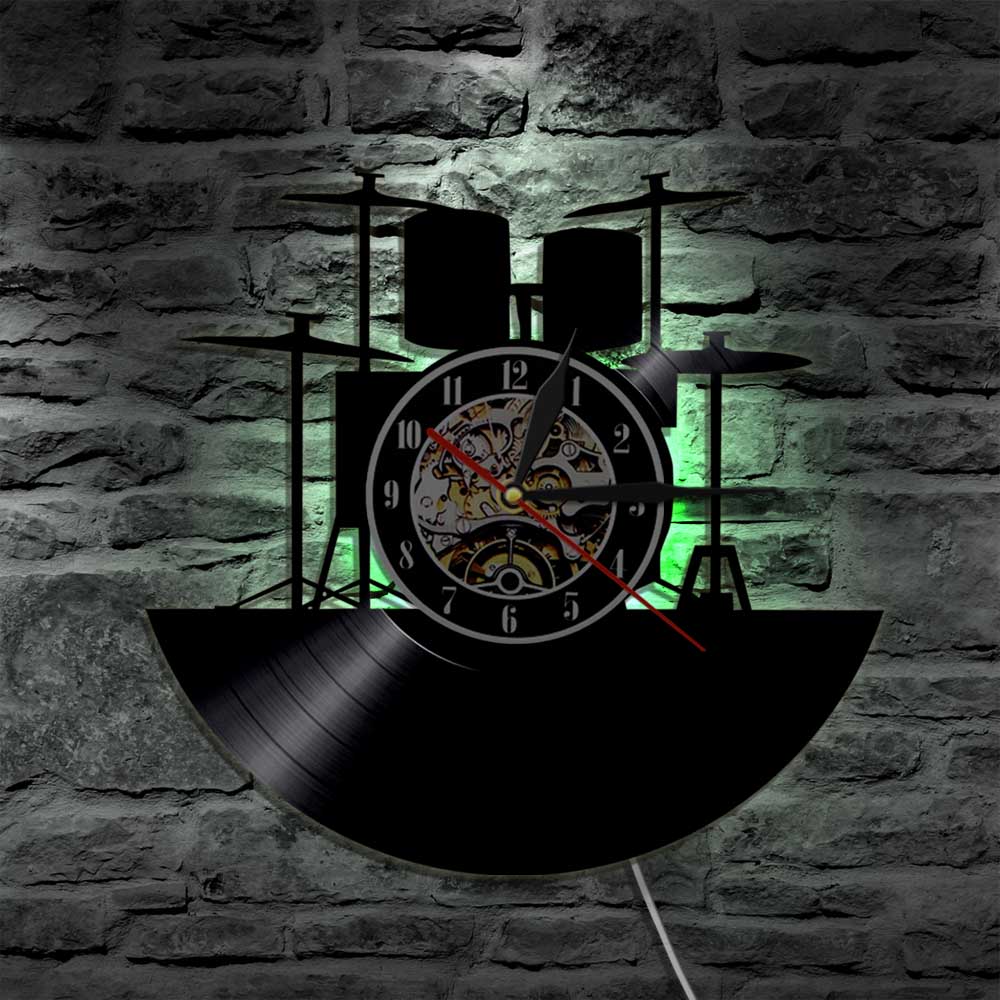 Drum Set Vinyl Wall Clock