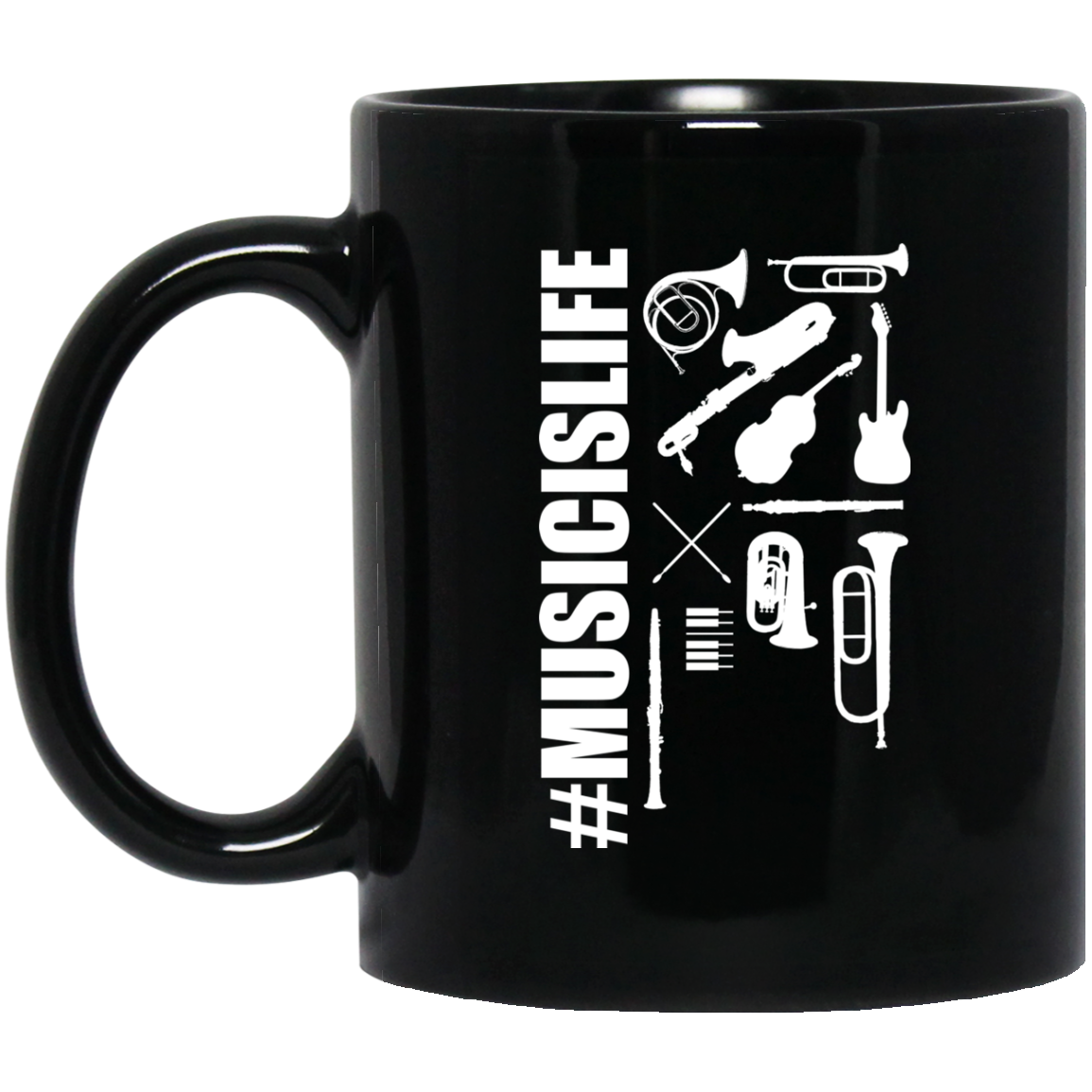 Music is Life Black-Mug