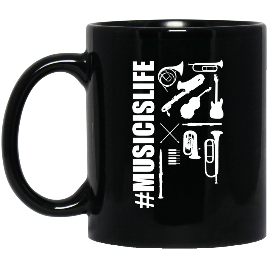 Music is Life Black-Mug