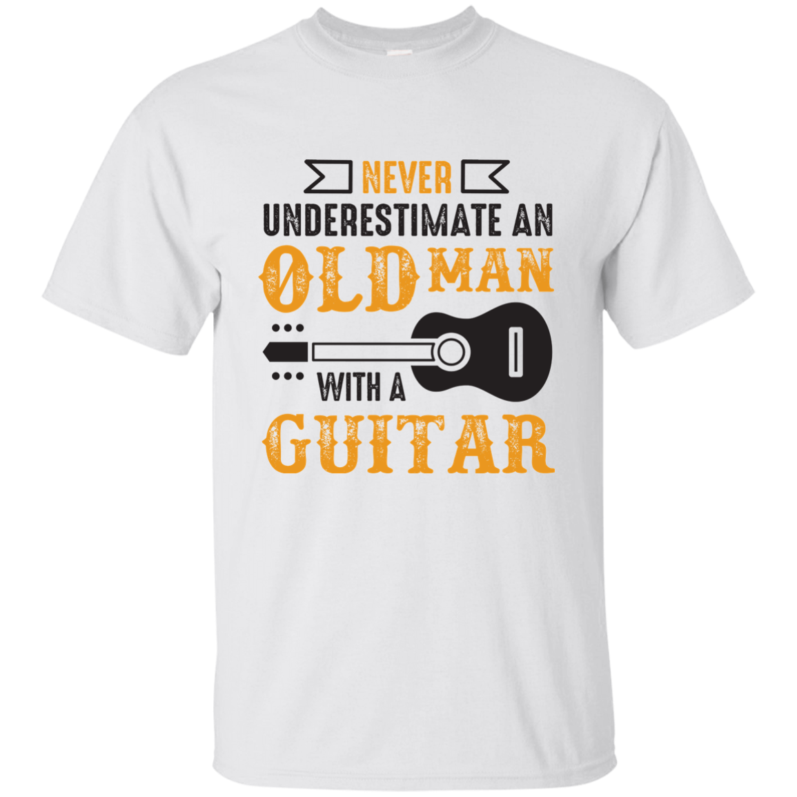 Never Underestimate An Old Man With Guitar T-shirt
