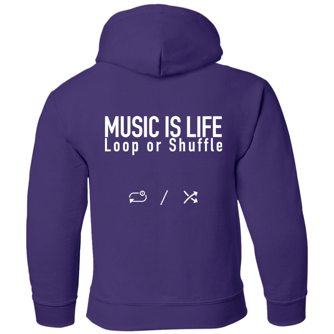 MUSIC IS LIFE Loop or Shuffle Pullover Hoodie