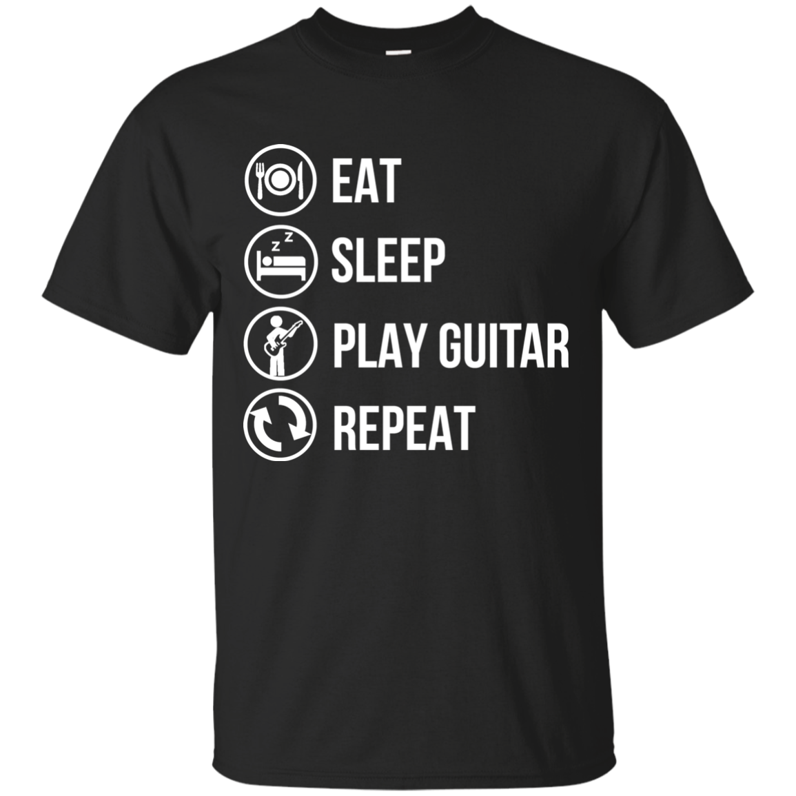Eat Sleep Play Guitar Repeat T-shirt - Artistic Pod Review
