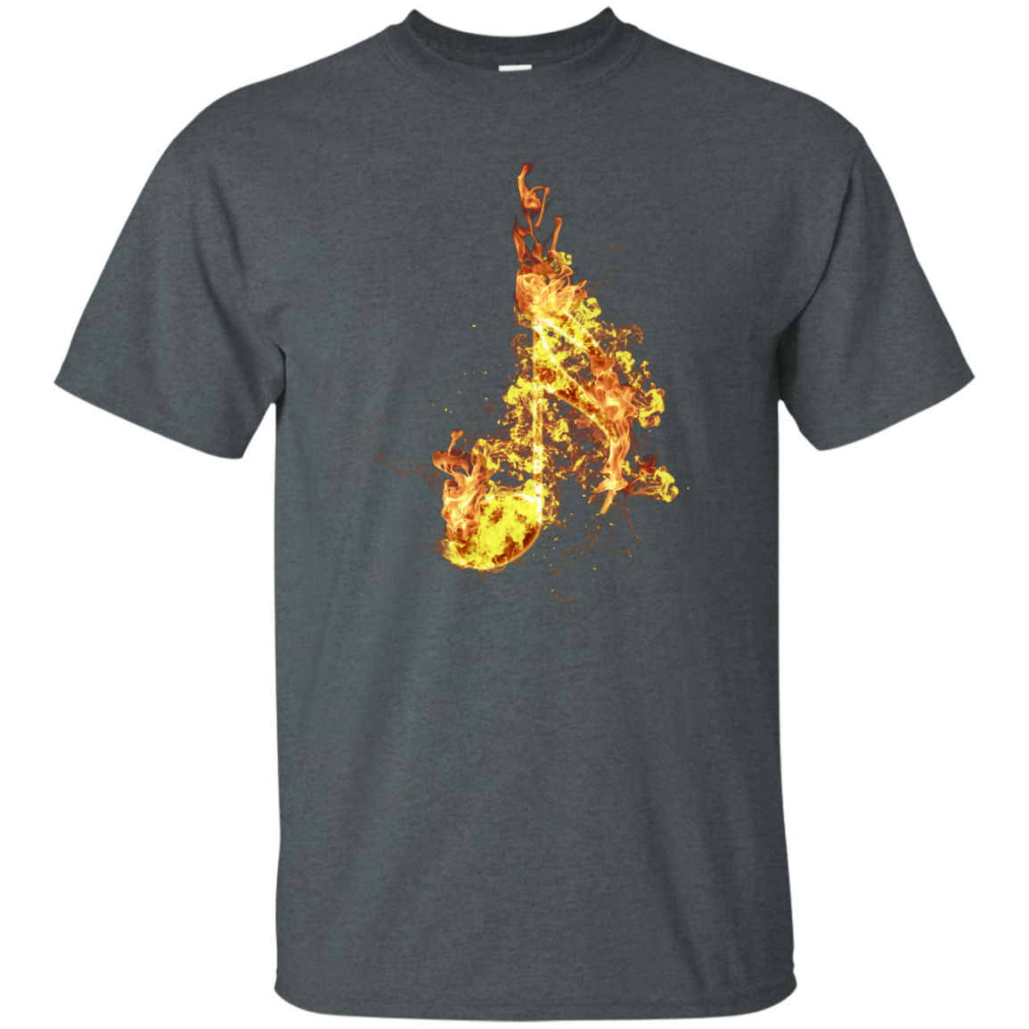 Fire Sixteenth Note T-shirt - Men / Dark Heather / Small - { shop_name }} - Review