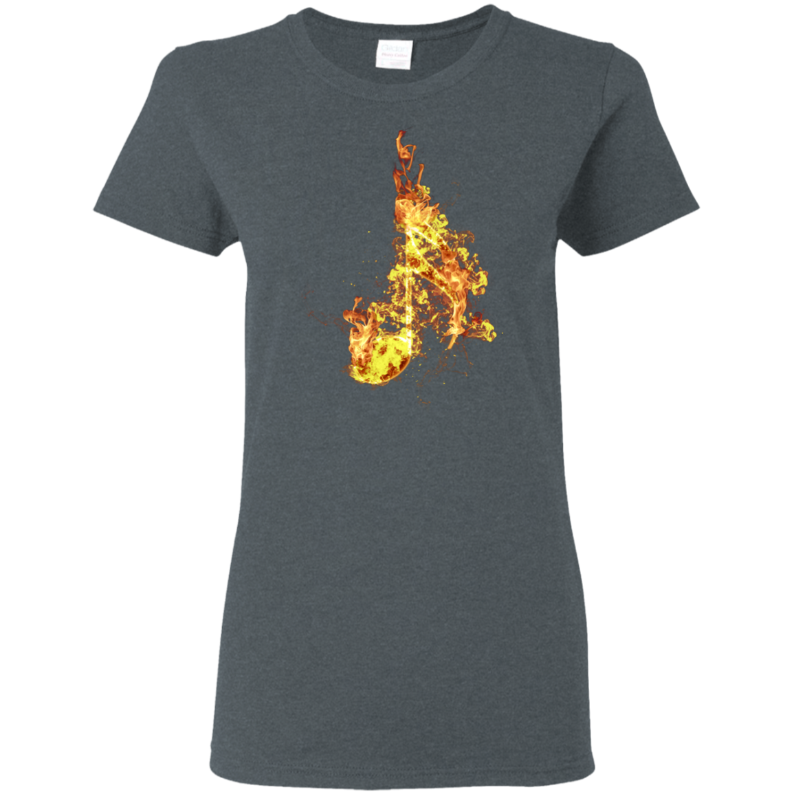 Fire Sixteenth Note T-shirt - Women / Dark Heather / Small - { shop_name }} - Review