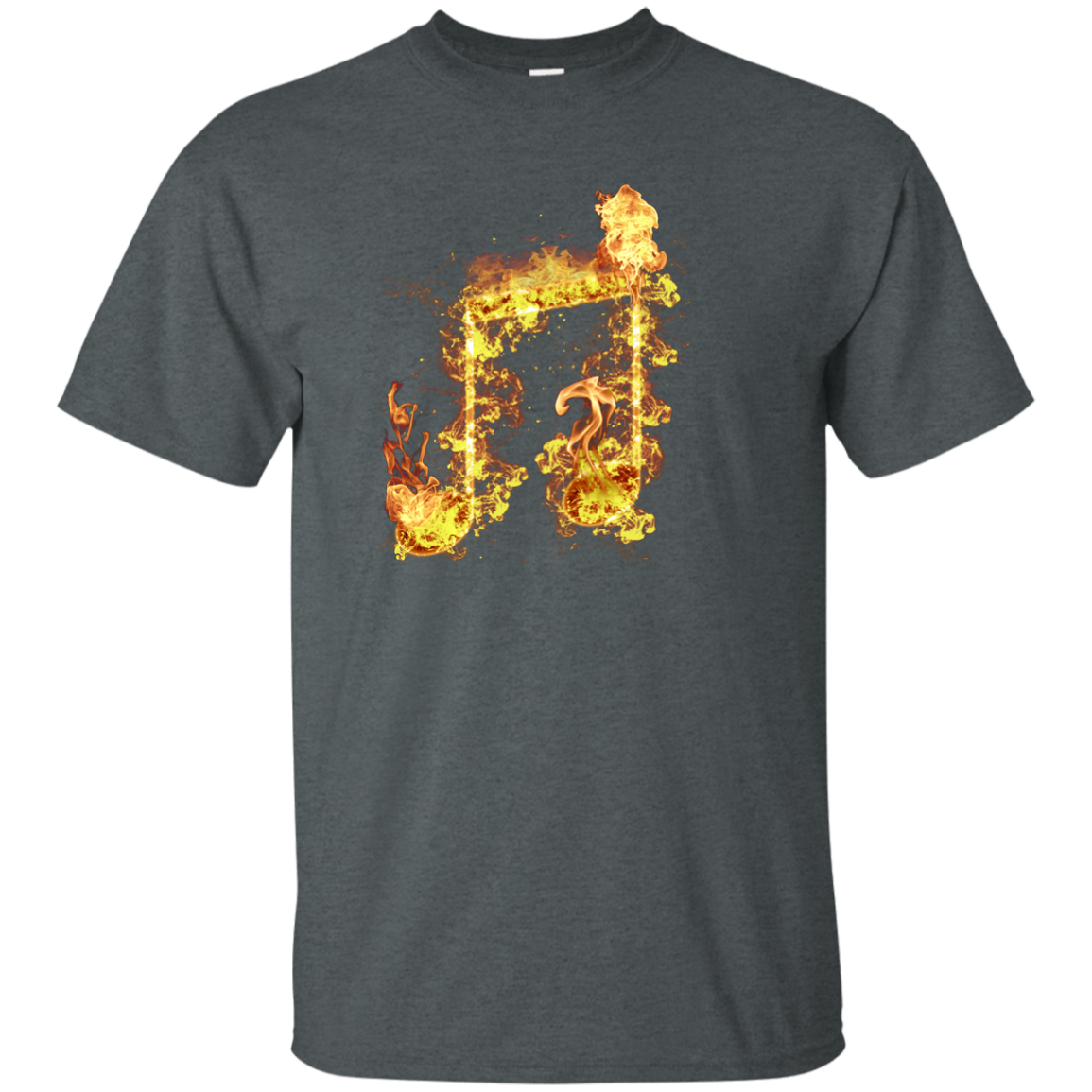 Fire Two Eighth Note T-shirt - Men / Dark Heather / Small - { shop_name }} - Review