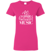 A House Is Not a Home Without a Music T-shirt - Women / Heliconia / S - { shop_name }} - Review