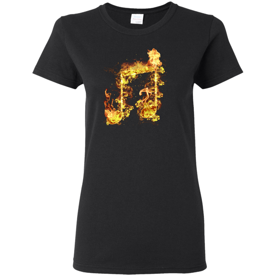 Fire Two Eighth Note T-shirt - Women / Black / Small - { shop_name }} - Review