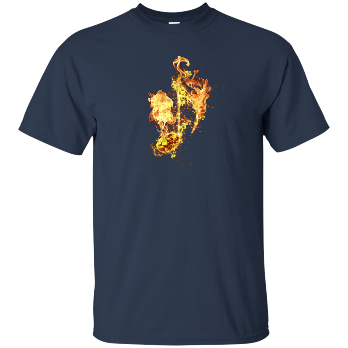 Fire Eighth Note T-shirt - Men / Navy / Small - { shop_name }} - Review