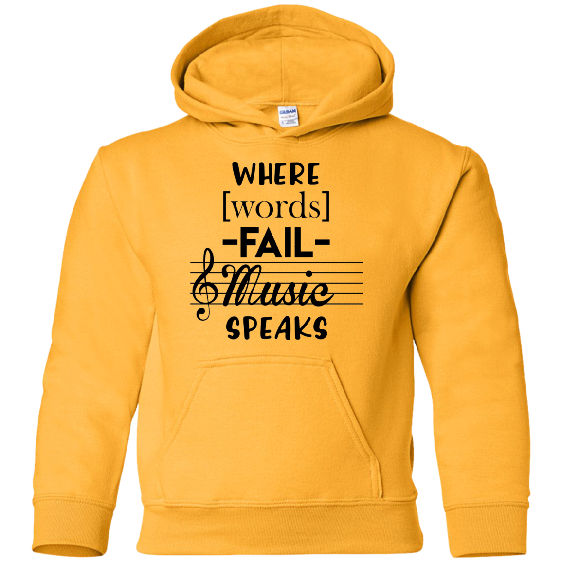 Where Words Fail Music Speaks Youth Hoodie