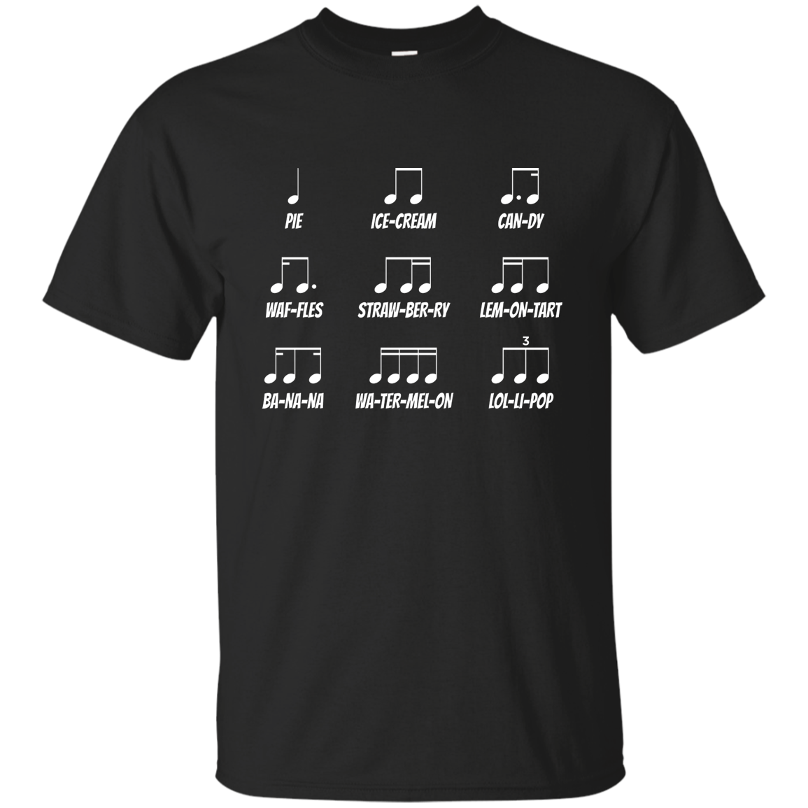 Musical Notes Food Code T-shirt - Men T-Shirt / Black / S - { shop_name }} - Review