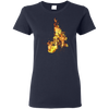 Fire Sixteenth Note T-shirt - Women / Navy / Small - { shop_name }} - Review