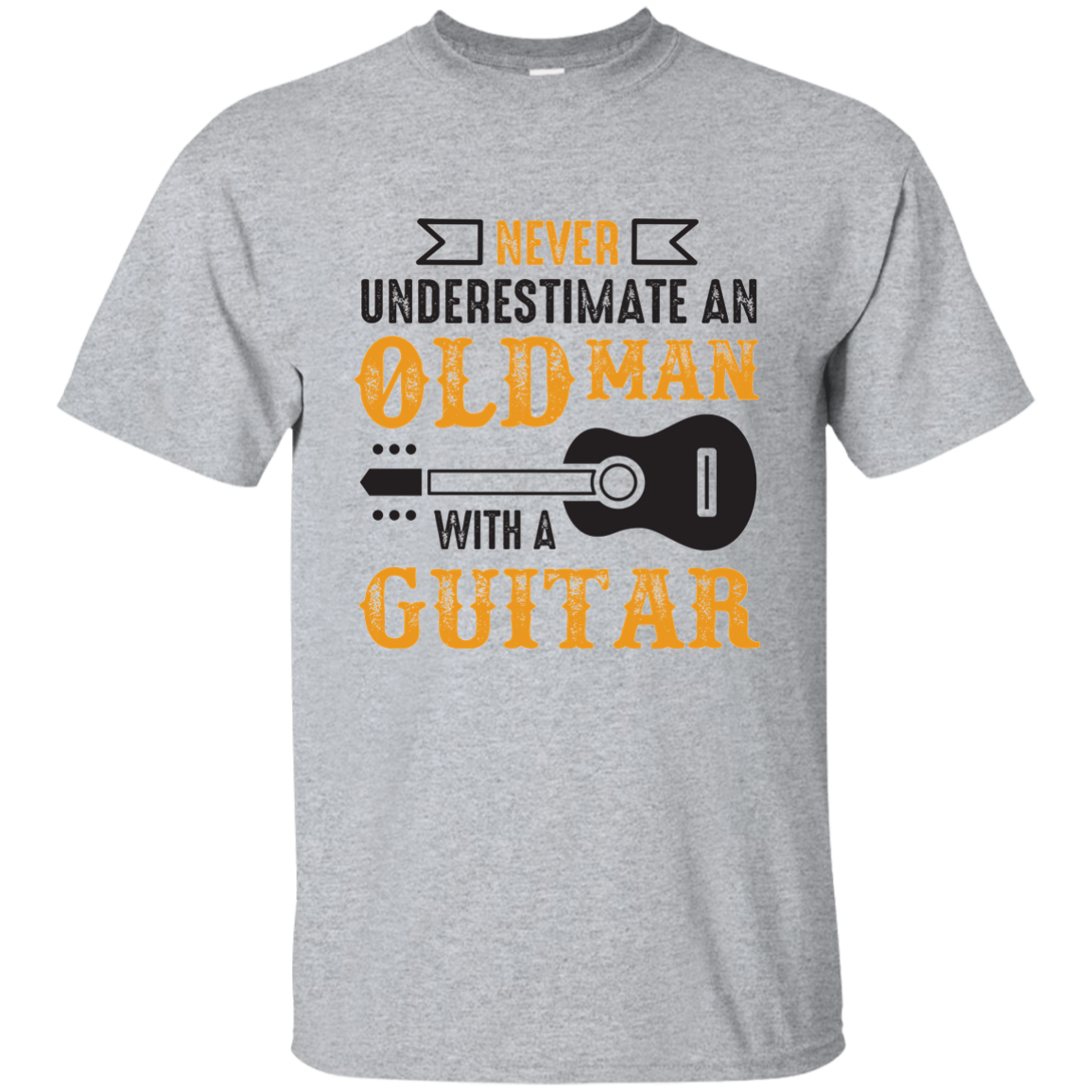Never Underestimate An Old Man With Guitar T-shirt