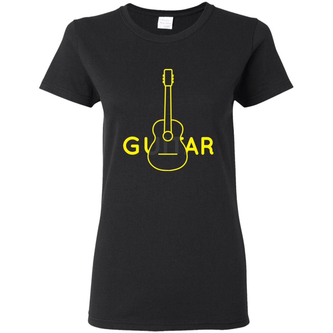 Guitar Icon T-shirt - Women / Black / S - { shop_name }} - Review