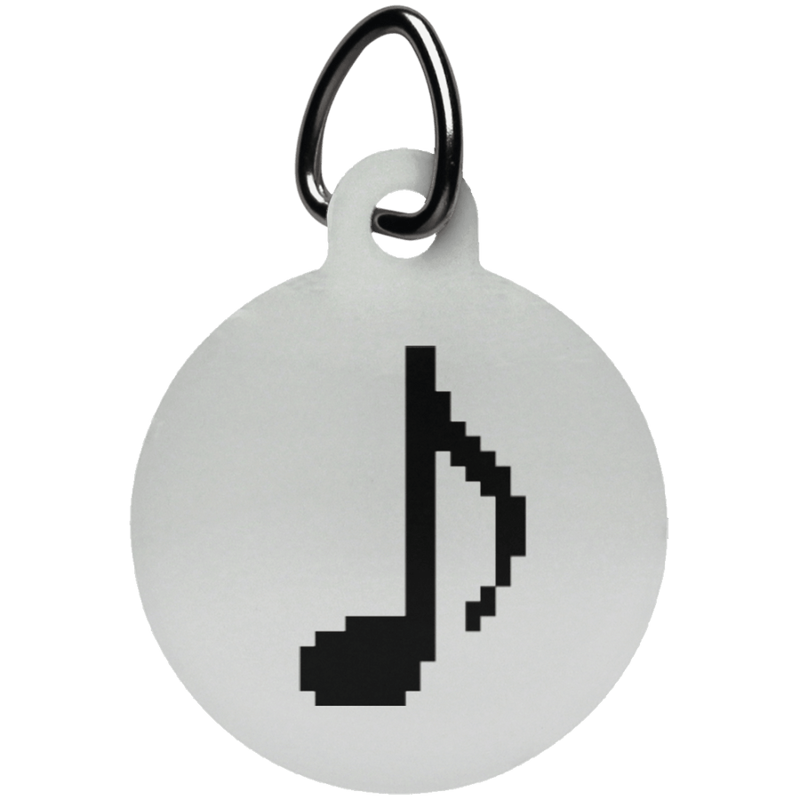 Pixel Notes Circle Pet Tag