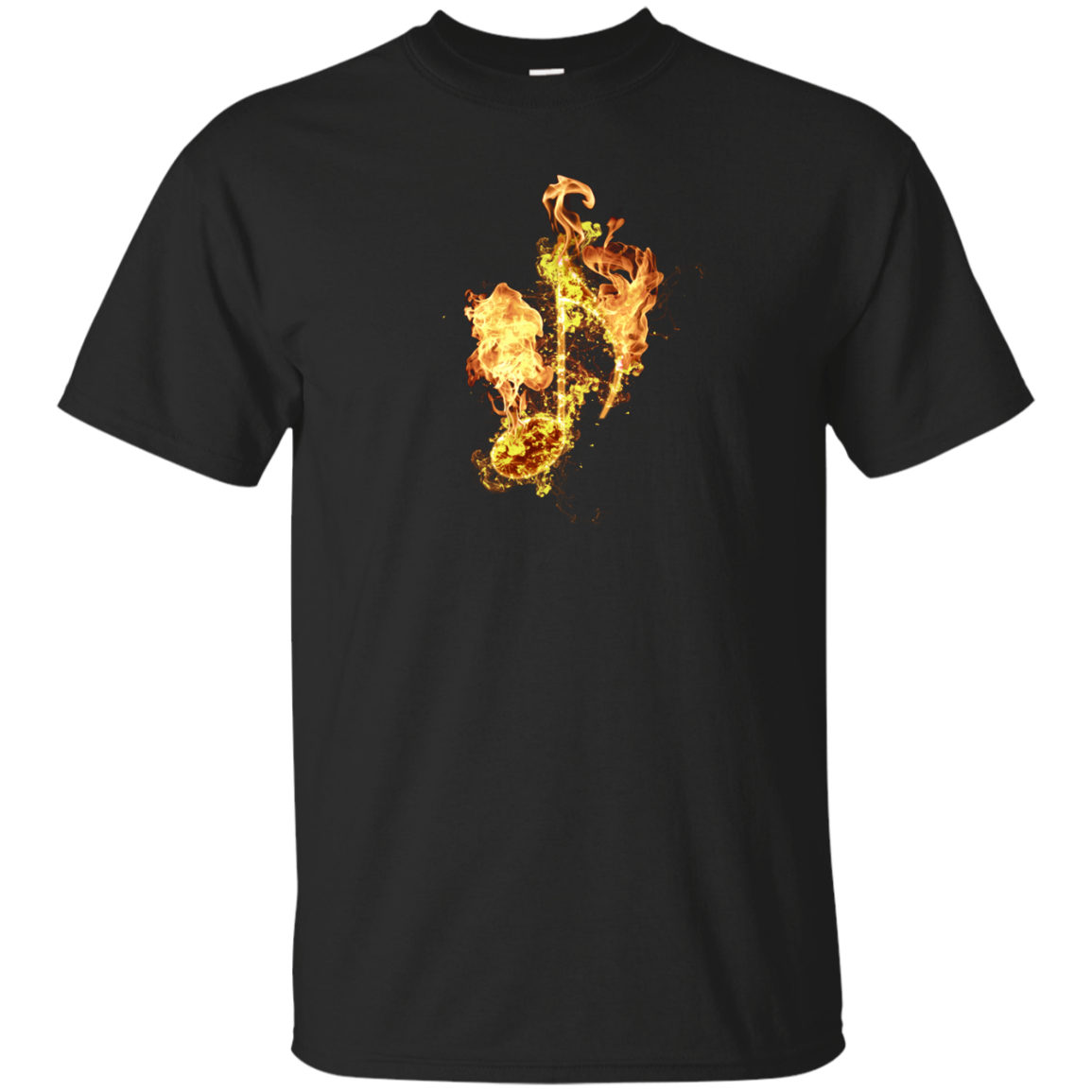 Fire Eighth Note T-shirt - Men / Black / Small - { shop_name }} - Review
