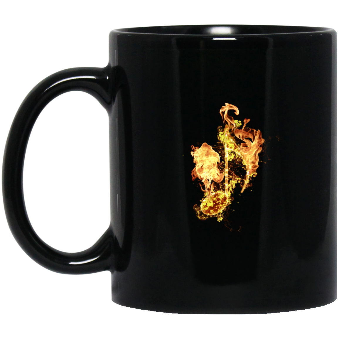 Fire Eighth Note Mug - BM11OZ 11 oz. Black Mug / Black / One Size - { shop_name }} - Review