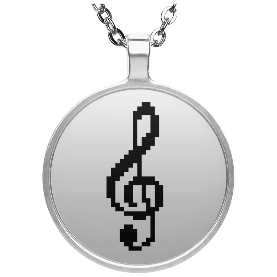 Pixel Notes Metal Circle Necklace