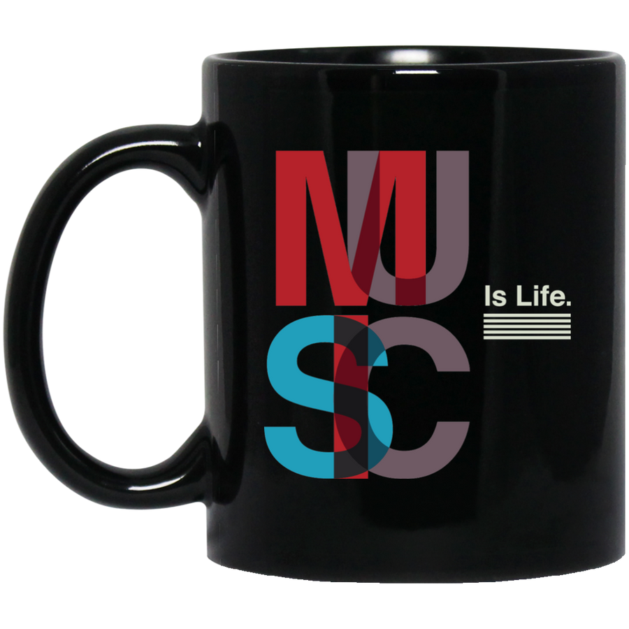 Music Is Life Colour Overlay Dark Edition Mug