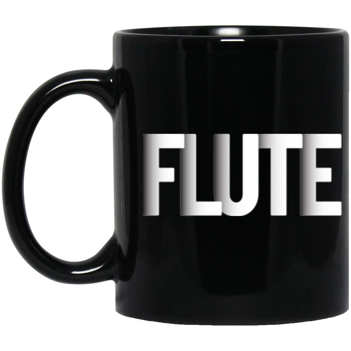 Flute Word Black Mug