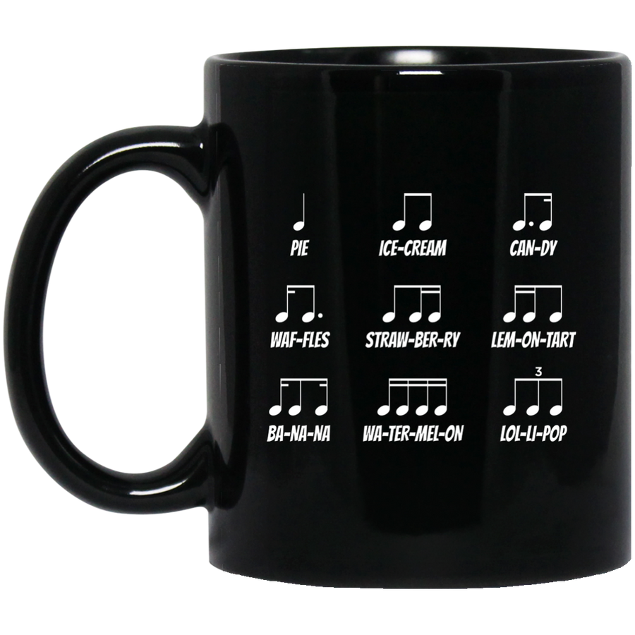 Multiple Musical Notes Mug - Black Mug / Black / One Size - { shop_name }} - Review