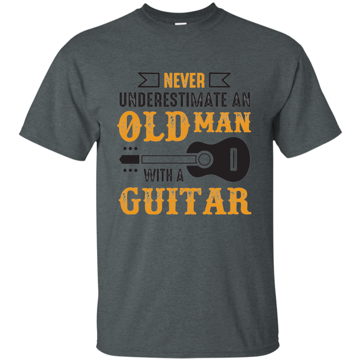 Never Underestimate An Old Man With Guitar T-shirt