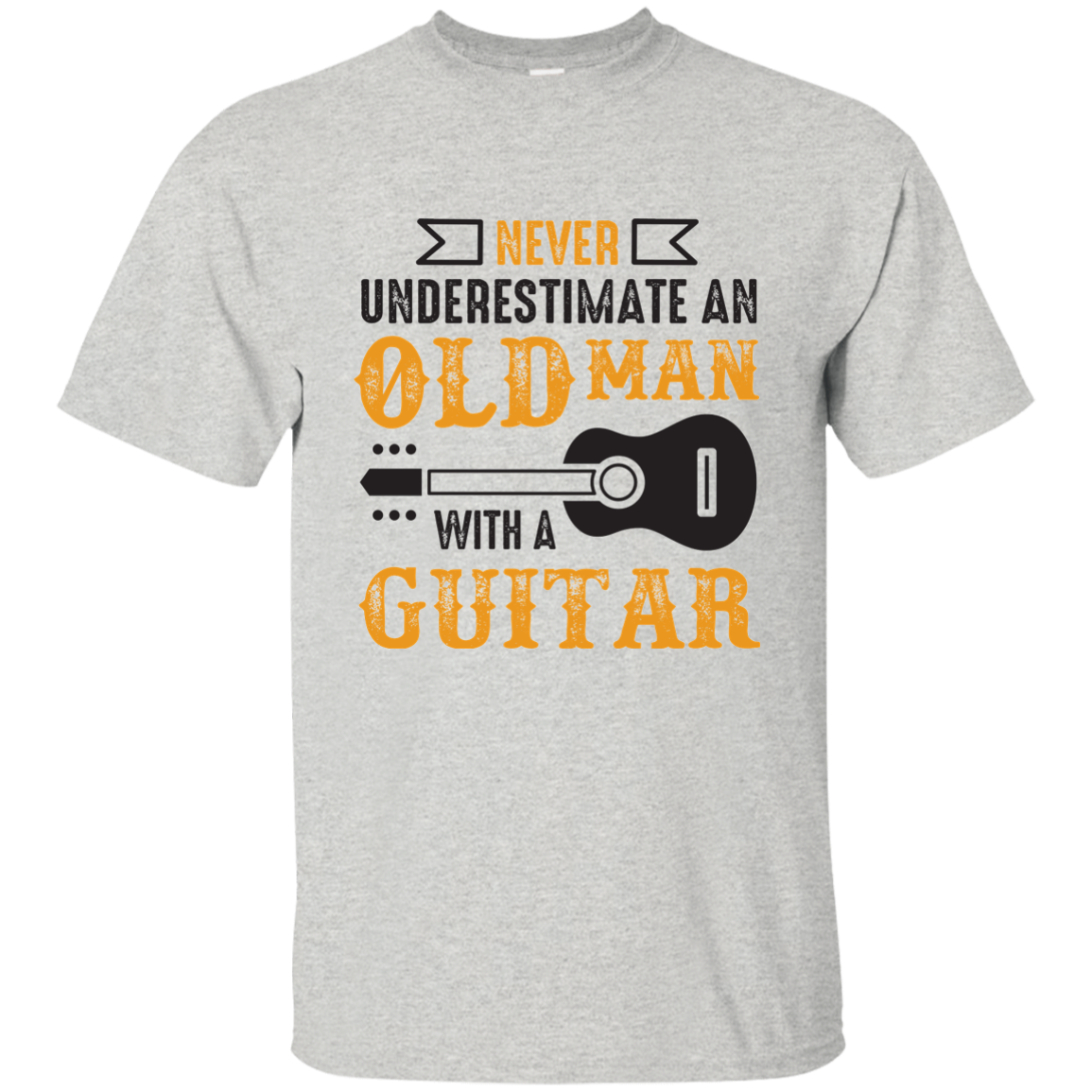 Never Underestimate An Old Man With Guitar T-shirt