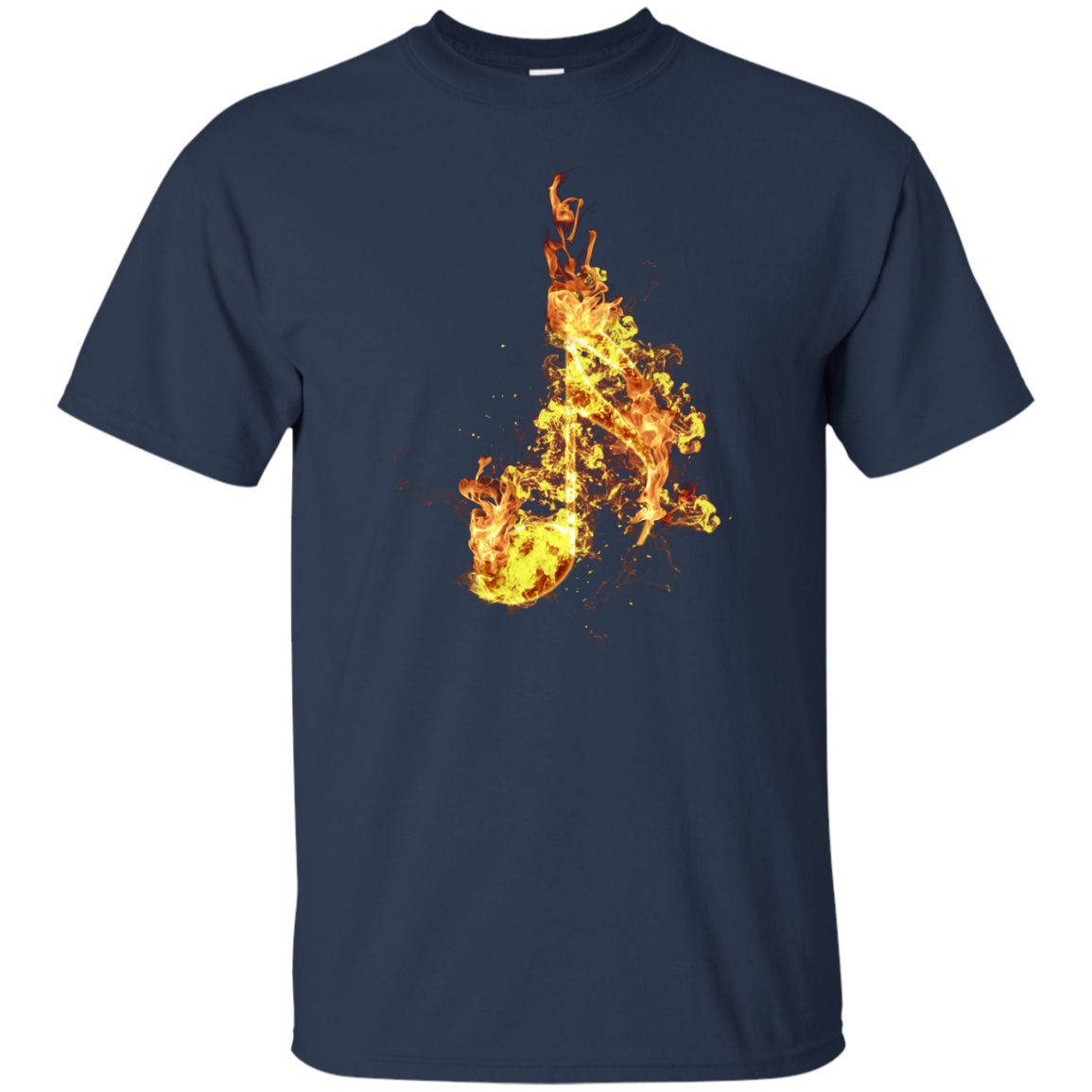 Fire Sixteenth Note T-shirt - Men / Navy / Small - { shop_name }} - Review