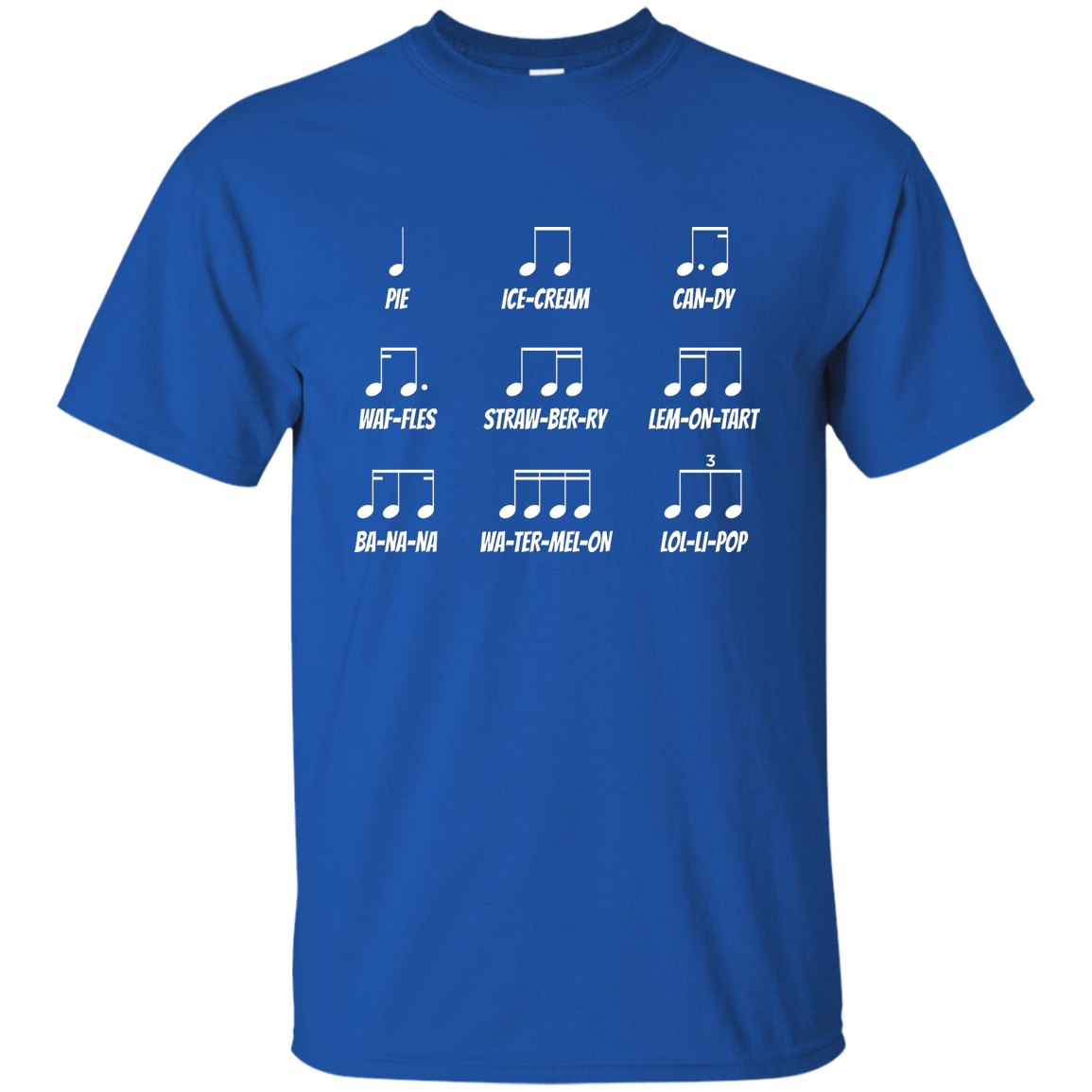Musical Notes Food Code T-shirt - Men T-Shirt / Royal / S - { shop_name }} - Review