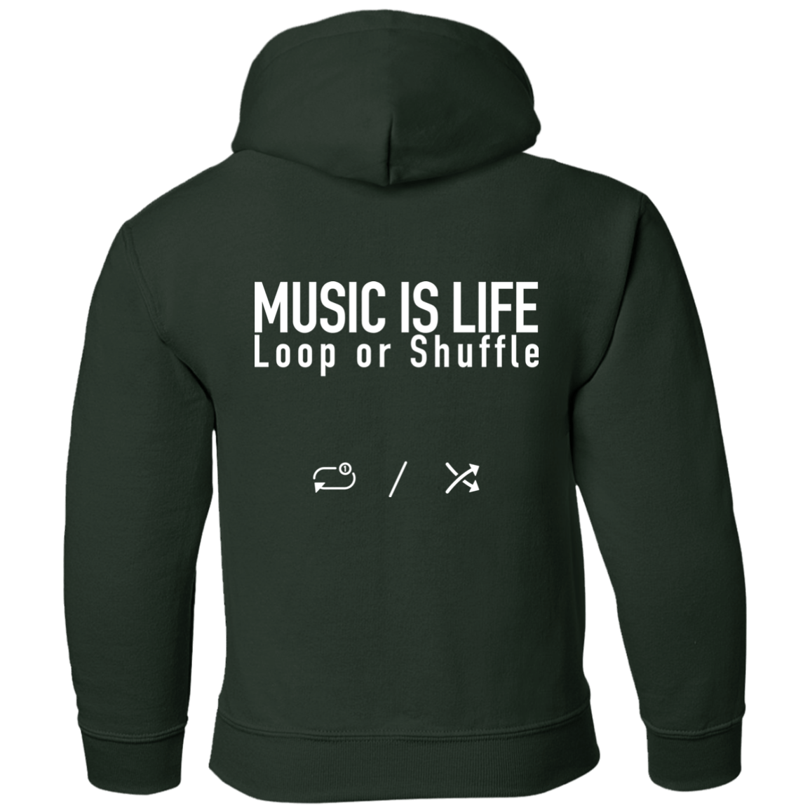 MUSIC IS LIFE Loop or Shuffle Pullover Hoodie