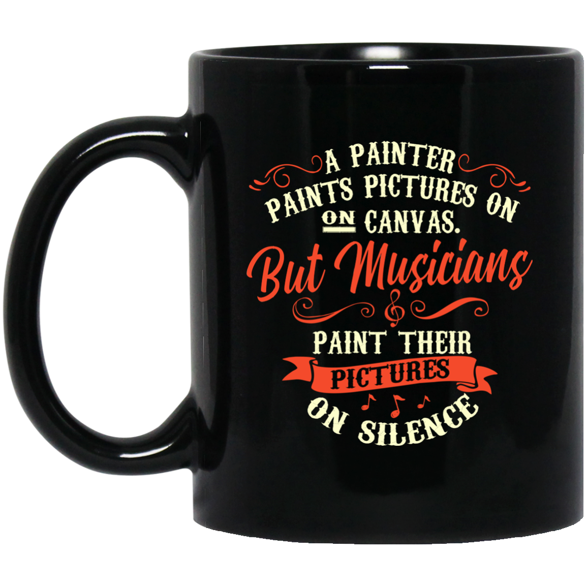 Musicians Paint Their Pictures On Silence Mug