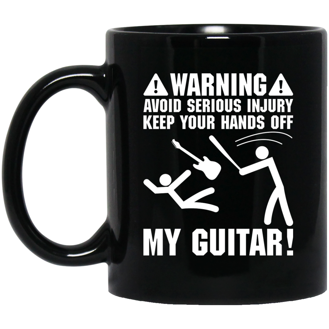 Warning Avoid Serious Injury Mug - Black Mug / Black / One Size - { shop_name }} - Review