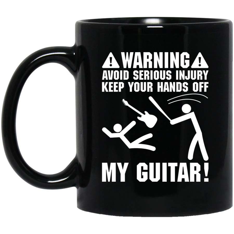 Warning Avoid Serious Injury Mug - Black Mug / Black / One Size - { shop_name }} - Review