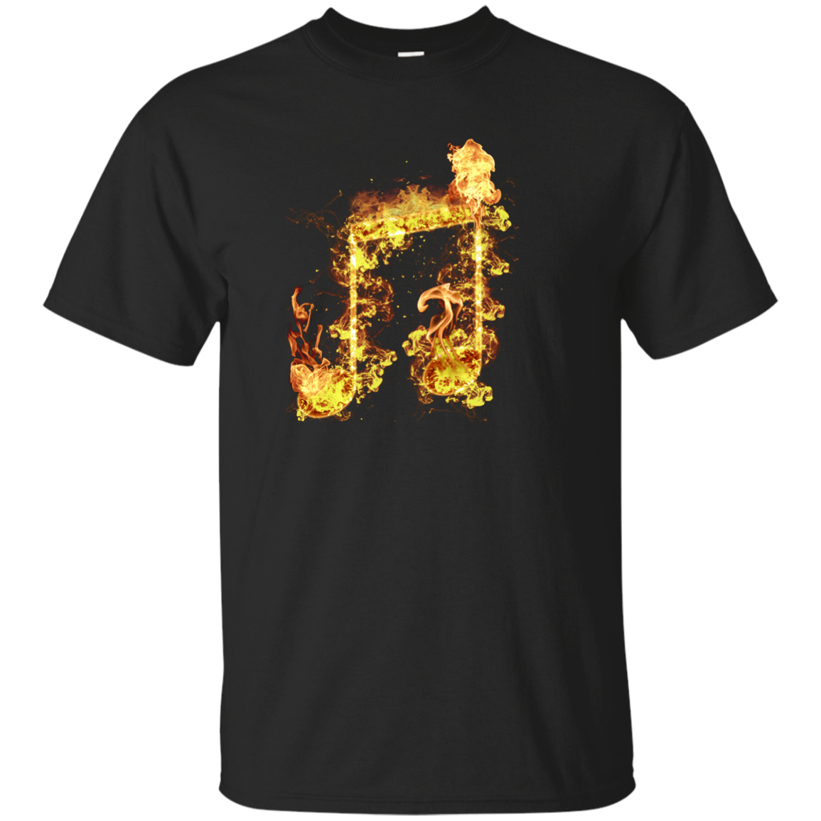 Fire Two Eighth Note T-shirt - Men / Black / Small - { shop_name }} - Review