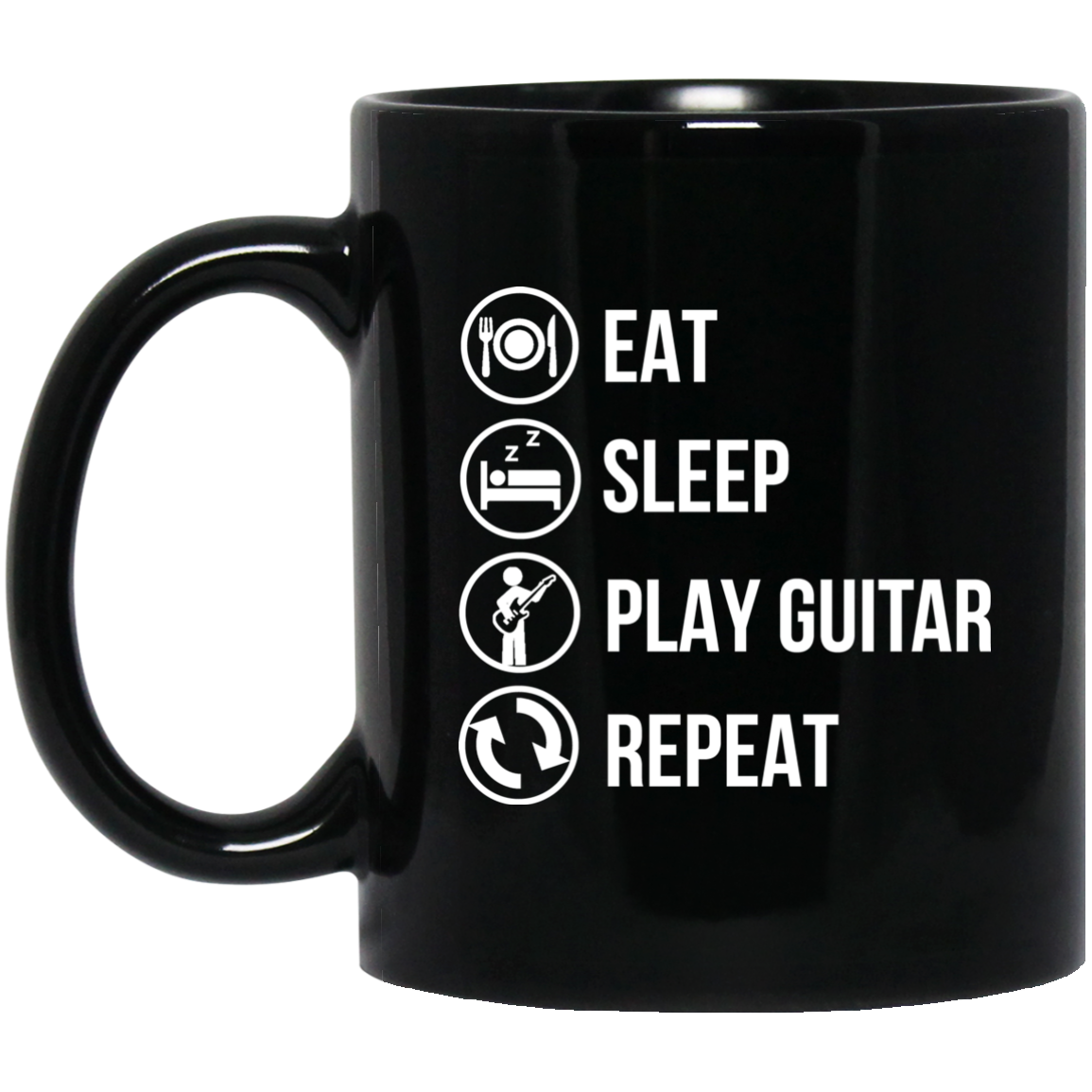 Eat Sleep Play Guitar Repeat Mug - Artistic Pod Review