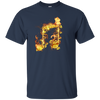 Fire Two Eighth Note T-shirt - Men / Navy / Small - { shop_name }} - Review