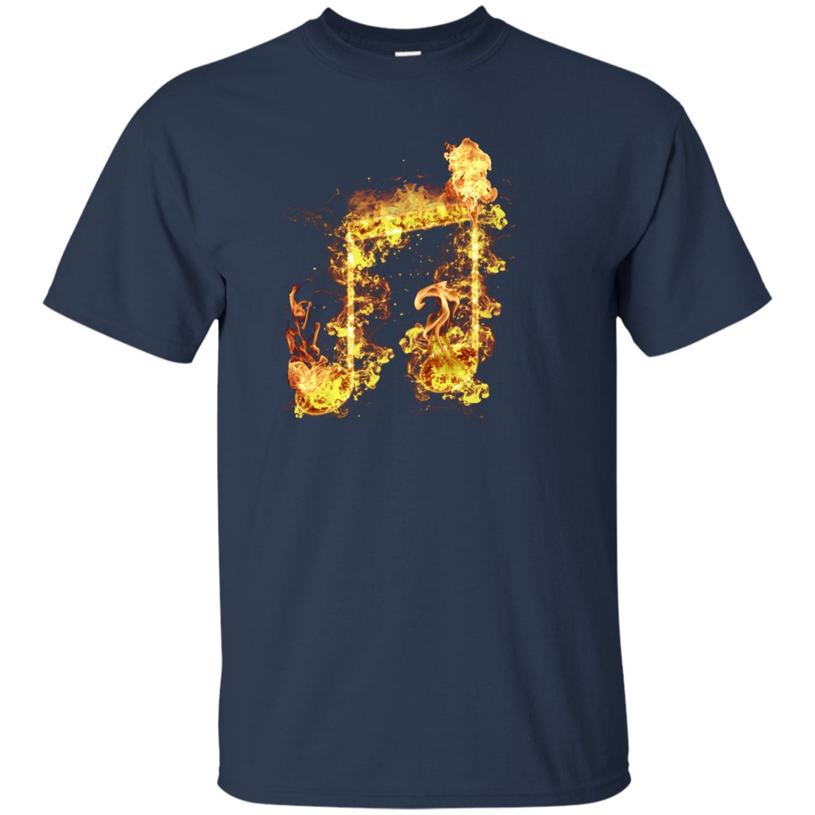 Fire Two Eighth Note T-shirt - Men / Navy / Small - { shop_name }} - Review