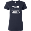 A House Is Not a Home Without a Violin T-shirt - Women / Navy / S - { shop_name }} - Review