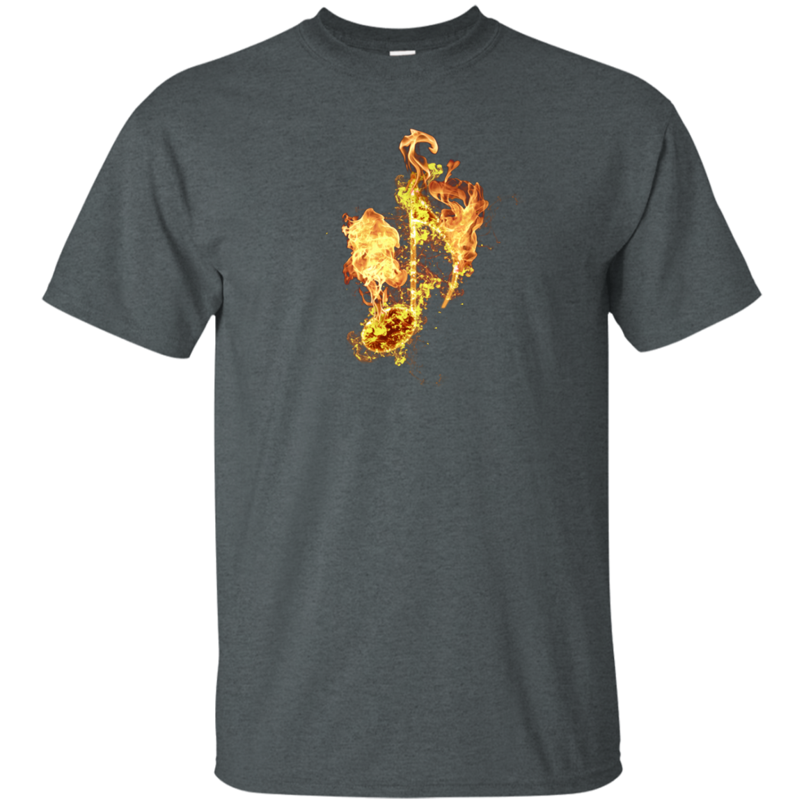 Fire Eighth Note T-shirt - Men / Dark Heather / Small - { shop_name }} - Review