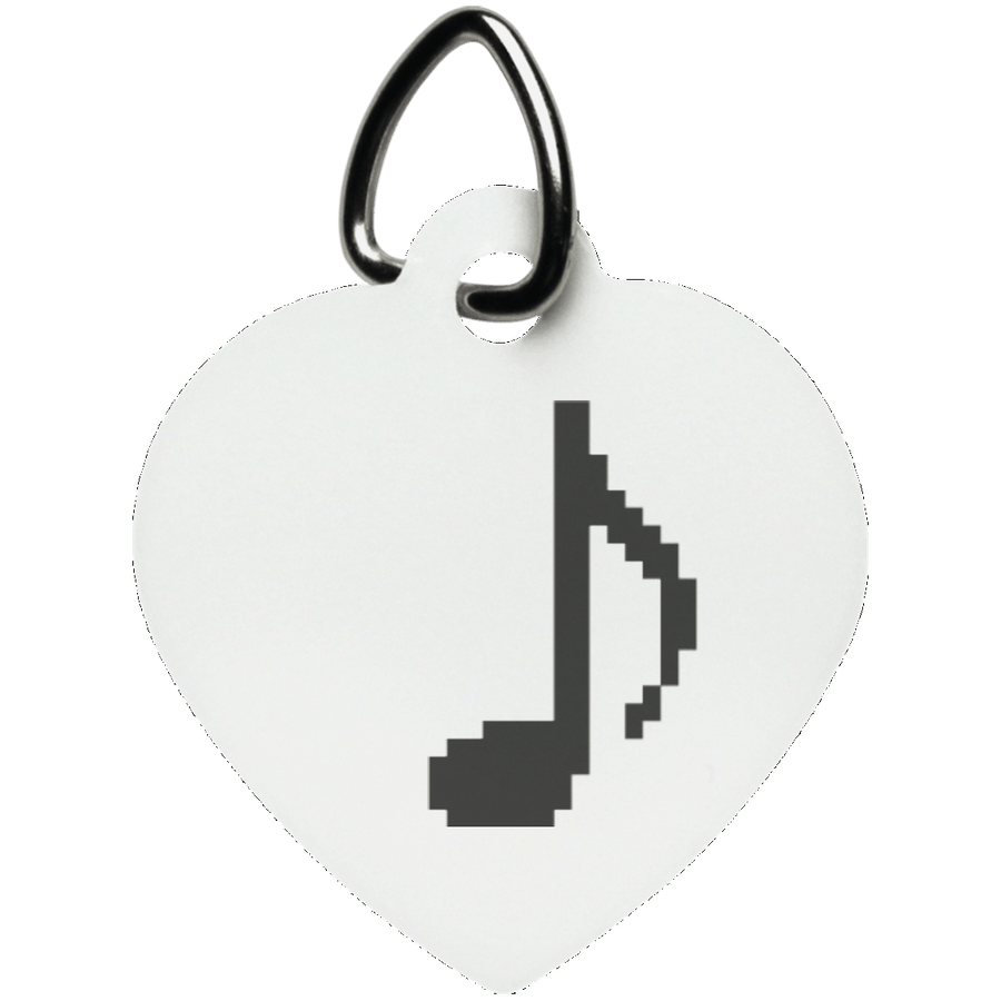 Pixel Notes Heart Pet Tag