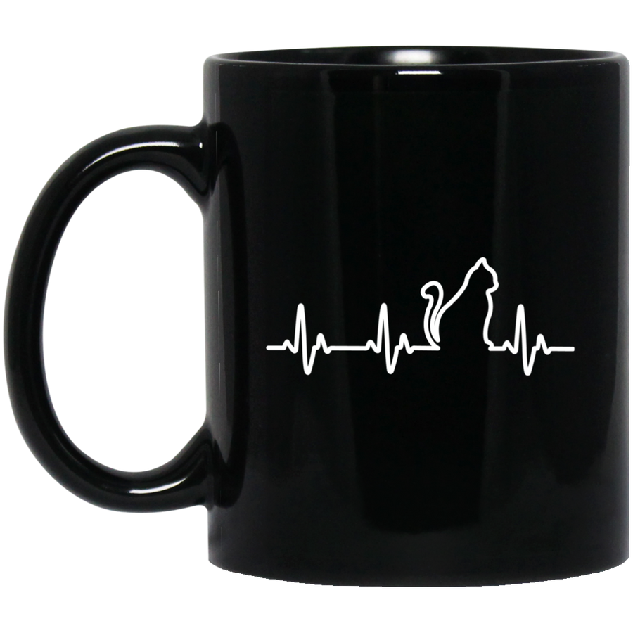 Music Heart Beat Cat Mug