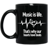 "Music Is Life" Mug - Black / One Size - { shop_name }} - Review