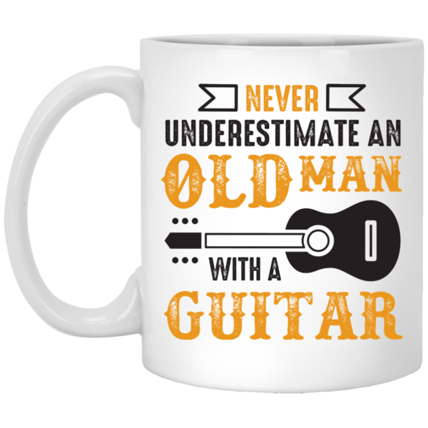 Never Underestimate An Old Man With Guitar T-shirt