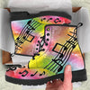 Music Notes Print Colorful Boots