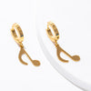 Gold-Color Eighth Notes Earrings