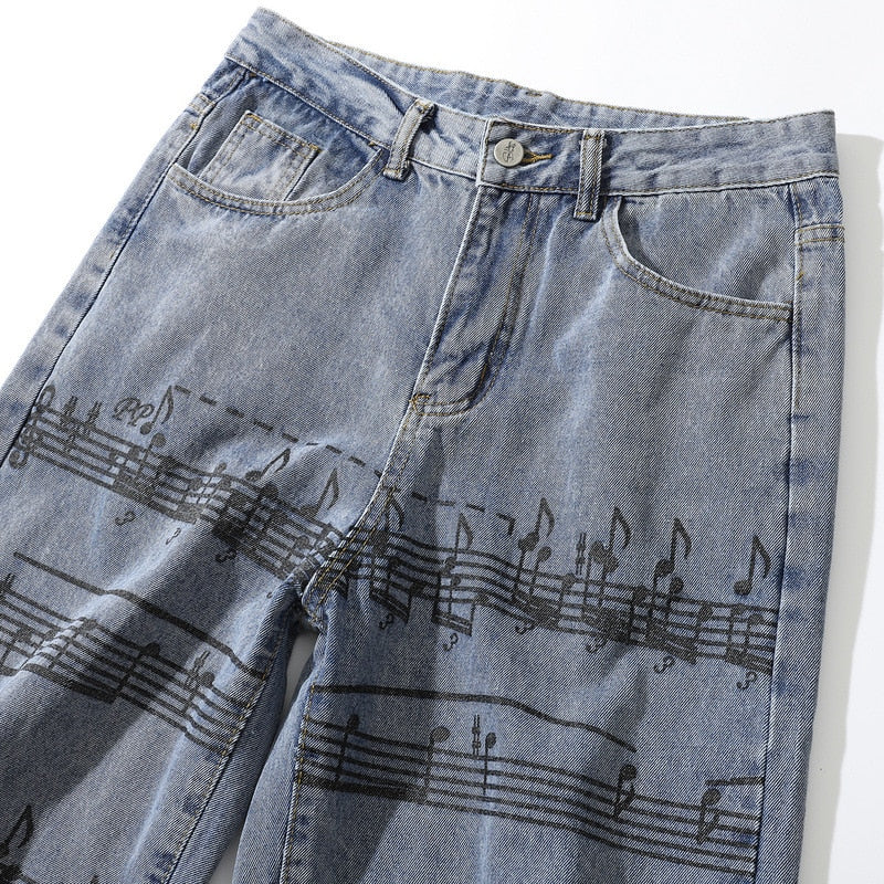 Music Notes Loose Jeans
