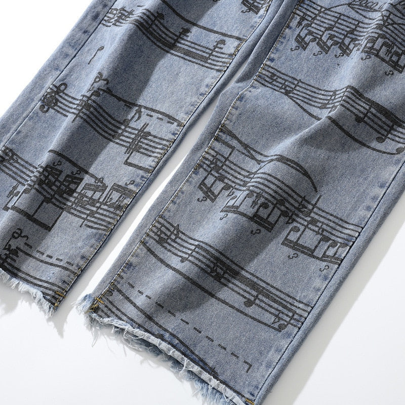 Music Notes Loose Jeans