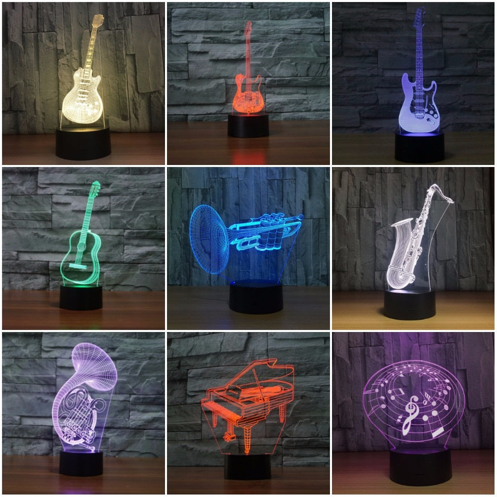 Music Instruments 3D Lamp