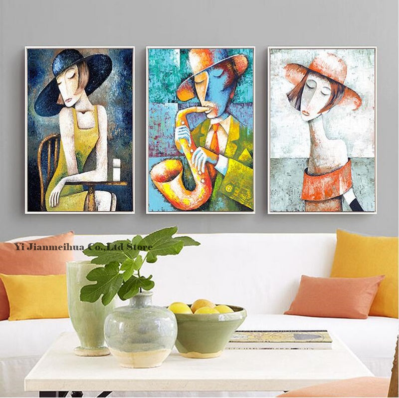 Picasso Saxophone Canvas Wall Art